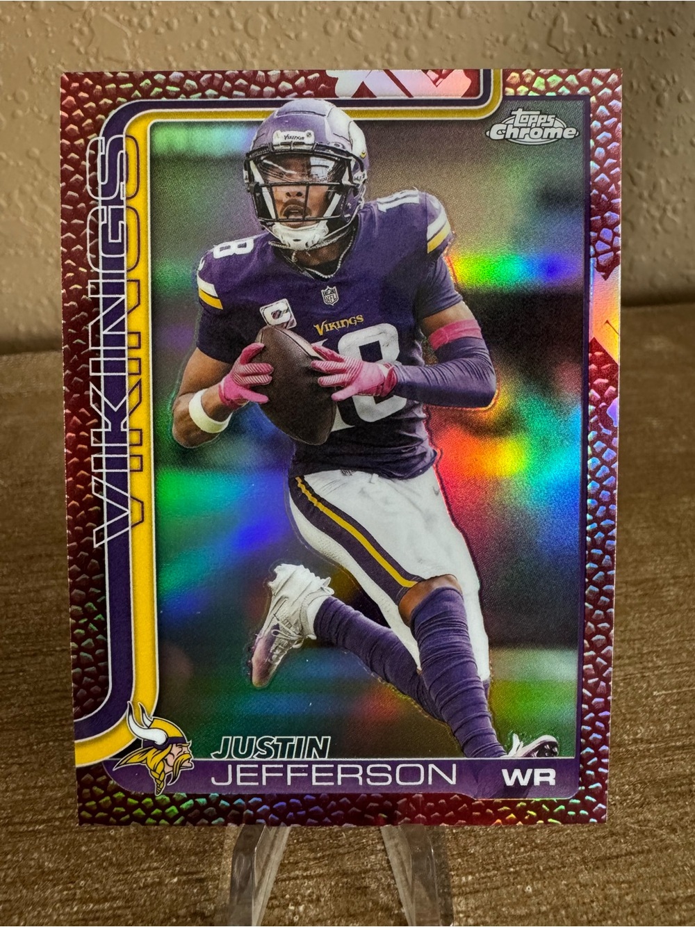 2025 Topps Chrome Football‎ Justin Jefferson Pigskin Refractor #195